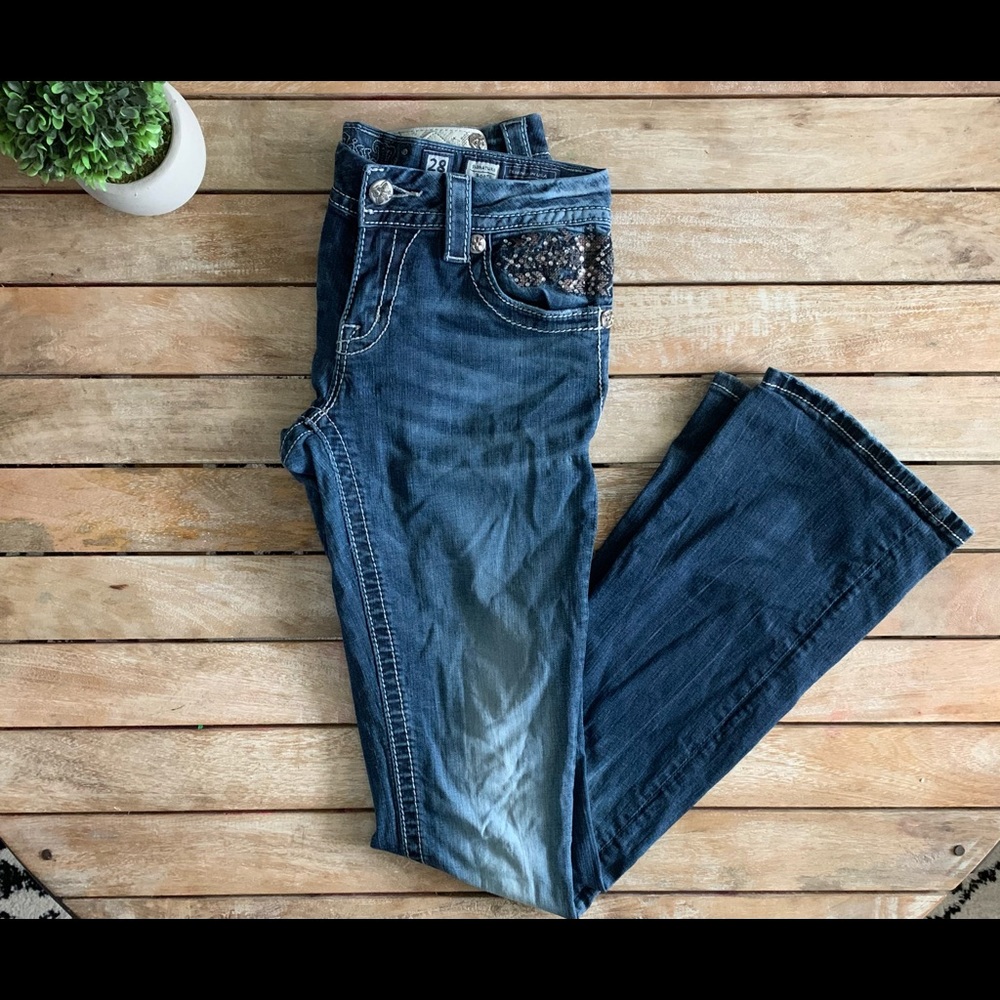 Miss Me Jeans Signature Boot Stretch Dark Wash 28